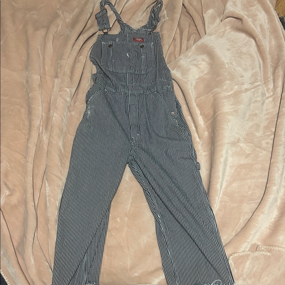 Dickies Black and White Striped Women's Jumpsuit